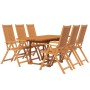 7-piece solid acacia wood garden dining set by vidaXL, Garden sets - Ref: Foro24-3079646, Price: 595,39 €, Discount: %