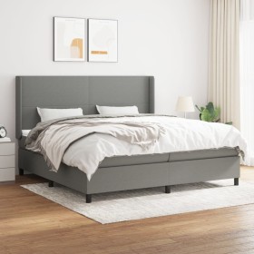 Box spring bed with dark gray fabric mattress 200x200 cm by vidaXL, Beds and slatted bases - Ref: Foro24-3131298, Price: 632,...