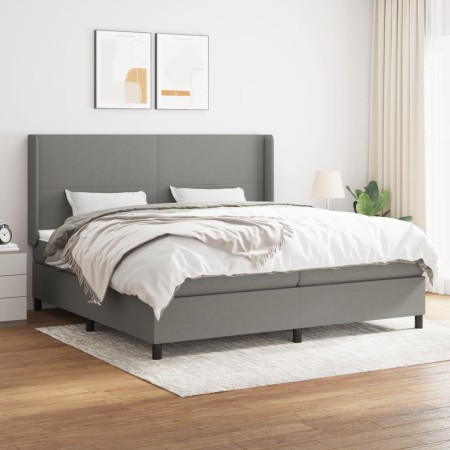 Cama box spring con colchón tela gris oscuro 200x200 cm de vidaXL, Camas y somieres - Ref: Foro24-3131298, Precio: 630,14 €, ...