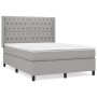 Box spring bed with light gray fabric mattress 140x190 cm by vidaXL, Beds and slatted bases - Ref: Foro24-3131665, Price: 540...