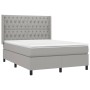 Cama box spring con colchón tela gris claro 140x190 cm de vidaXL, Camas y somieres - Ref: Foro24-3131665, Precio: 596,77 €, D...