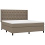 Box spring bed with taupe gray fabric mattress 180x200 cm by vidaXL, Beds and slatted bases - Ref: Foro24-3131693, Price: 692...