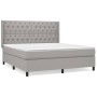 Cama box spring con colchón tela gris claro 160x200 cm de vidaXL, Camas y somieres - Ref: Foro24-3131681, Precio: 623,37 €, D...