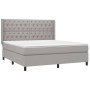 Cama box spring con colchón tela gris claro 160x200 cm de vidaXL, Camas y somieres - Ref: Foro24-3131681, Precio: 623,37 €, D...