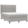 Cama box spring con colchón tela gris claro 140x200 cm de vidaXL, Camas y somieres - Ref: Foro24-3131673, Precio: 566,49 €, D...