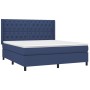 Box spring bed with blue fabric mattress 160x200 cm by vidaXL, Beds and slatted bases - Ref: Foro24-3131687, Price: 622,55 €,...