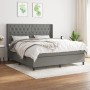 Cama box spring con colchón tela gris oscuro 160x200 cm de vidaXL, Camas y somieres - Ref: Foro24-3131682, Precio: 600,62 €, ...