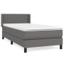 Cama box spring con colchón cuero sintético gris 90x200 cm de vidaXL, Camas y somieres - Ref: Foro24-3130701, Precio: 326,70 ...