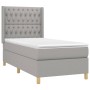 Cama box spring con colchón tela gris claro 90x200 cm de vidaXL, Camas y somieres - Ref: Foro24-3132201, Precio: 381,60 €, De...