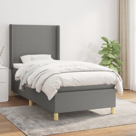 Cama box spring con colchón tela gris oscuro 80x200 cm de vidaXL, Camas y somieres - Ref: Foro24-3131786, Precio: 327,01 €, D...