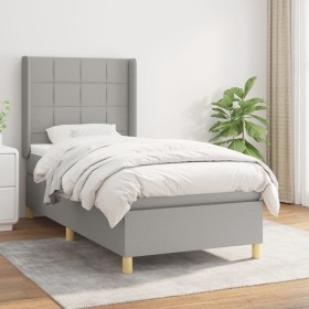 Box spring bed with light gray fabric mattress 80x200 cm by vidaXL, Beds and slatted bases - Ref: Foro24-3131945, Price: 332,...