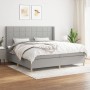 Cama box spring con colchón tela gris claro 200x200 cm de vidaXL, Camas y somieres - Ref: Foro24-3132017, Precio: 658,42 €, D...