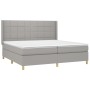 Cama box spring con colchón tela gris claro 200x200 cm de vidaXL, Camas y somieres - Ref: Foro24-3132017, Precio: 658,42 €, D...