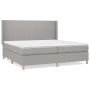 Cama box spring con colchón tela gris claro 200x200 cm de vidaXL, Camas y somieres - Ref: Foro24-3131857, Precio: 637,29 €, D...