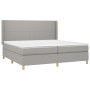 Box spring bed with light gray fabric mattress 200x200 cm by vidaXL, Beds and slatted bases - Ref: Foro24-3131857, Price: 637...