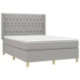 Boxspringbett mit hellgrauer Stoffmatratze 140x200 cm von vidaXL, Betten und Lattenroste - Ref: Foro24-3132233, Preis: 558,42...