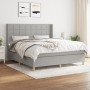 Cama box spring con colchón tela gris claro 160x200 cm de vidaXL, Camas y somieres - Ref: Foro24-3132001, Precio: 590,99 €, D...