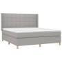 Cama box spring con colchón tela gris claro 160x200 cm de vidaXL, Camas y somieres - Ref: Foro24-3132001, Precio: 590,99 €, D...