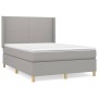 Box spring bed with light gray fabric mattress 140x200 cm by vidaXL, Beds and slatted bases - Ref: Foro24-3131833, Price: 514...