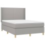 Box spring bed with light gray fabric mattress 140x200 cm by vidaXL, Beds and slatted bases - Ref: Foro24-3131833, Price: 514...