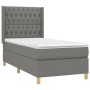 Box spring bed with dark gray fabric mattress 90x190 cm by vidaXL, Beds and slatted bases - Ref: Foro24-3132194, Price: 362,8...