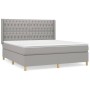 Cama box spring con colchón tela gris claro 180x200 cm de vidaXL, Camas y somieres - Ref: Foro24-3132249, Precio: 677,83 €, D...