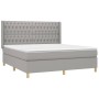 Cama box spring con colchón tela gris claro 180x200 cm de vidaXL, Camas y somieres - Ref: Foro24-3132249, Precio: 677,83 €, D...