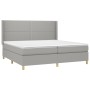 Box spring bed with light gray fabric mattress 200x200 cm by vidaXL, Beds and slatted bases - Ref: Foro24-3131937, Price: 644...