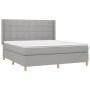 Cama box spring con colchón tela gris claro 180x200 cm de vidaXL, Camas y somieres - Ref: Foro24-3132009, Precio: 638,11 €, D...