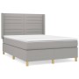 Box spring bed with light gray fabric mattress 140x200 cm by vidaXL, Beds and slatted bases - Ref: Foro24-3132073, Price: 515...