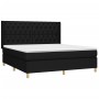 Cama box spring con colchón tela negro 160x200 cm de vidaXL, Camas y somieres - Ref: Foro24-3132243, Precio: 612,83 €, Descue...