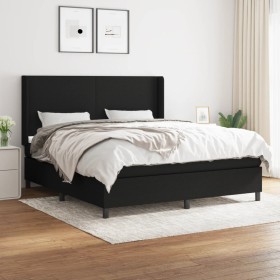 Box spring bed with black fabric mattress 180x200 cm by vidaXL, Beds and slatted bases - Ref: Foro24-3131291, Price: 641,57 €...