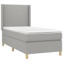 Cama box spring con colchón tela gris claro 100x200 cm de vidaXL, Camas y somieres - Ref: Foro24-3131809, Precio: 356,32 €, D...