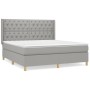 Cama box spring con colchón tela gris claro 160x200 cm de vidaXL, Camas y somieres - Ref: Foro24-3132241, Precio: 626,43 €, D...