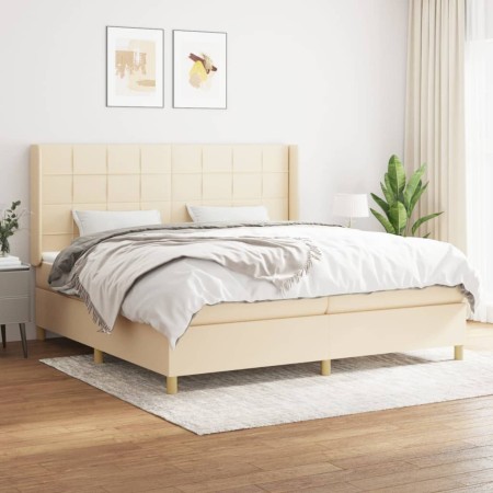 Cama box spring con colchón tela color crema 200x200 cm de vidaXL, Camas y somieres - Ref: Foro24-3132022, Precio: 695,54 €, ...