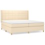 Cama box spring con colchón tela color crema 200x200 cm de vidaXL, Camas y somieres - Ref: Foro24-3132022, Precio: 667,99 €, ...