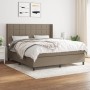 Box spring bed with taupe gray fabric mattress 160x200 cm by vidaXL, Beds and slatted bases - Ref: Foro24-3131445, Price: 627...