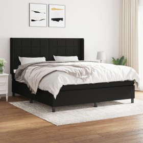 Cama box spring con colchón tela negro 160x200 cm de vidaXL, Camas y somieres - Ref: Foro24-3131443, Precio: 600,96 €, Descue...