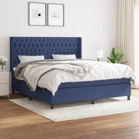 Box spring bed with blue fabric mattress 180x200 cm by vidaXL, Beds and slatted bases - Ref: Foro24-3131695, Price: 650,34 €,...