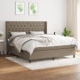 Box spring bed with taupe gray fabric mattress 160x200 cm by vidaXL, Beds and slatted bases - Ref: Foro24-3131685, Price: 647...