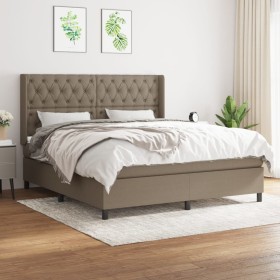 Cama box spring con colchón tela gris taupe 160x200 cm de vidaXL, Camas y somieres - Ref: Foro24-3131685, Precio: 634,60 €, D...