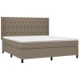 Cama box spring con colchón tela gris taupe 160x200 cm de vidaXL, Camas y somieres - Ref: Foro24-3131685, Precio: 634,91 €, D...