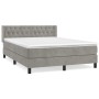 Boxspringbett mit hellgrauer Samtmatratze 140x200 cm von vidaXL, Betten und Lattenroste - Ref: Foro24-3131141, Preis: 466,94 ...