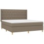 Cama box spring con colchón tela gris taupe 180x200 cm de vidaXL, Camas y somieres - Ref: Foro24-3132253, Precio: 695,18 €, D...