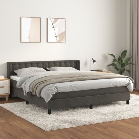 Box spring bed with dark gray velvet mattress 180x200 cm by vidaXL, Beds and slatted bases - Ref: Foro24-3131214, Price: 539,...