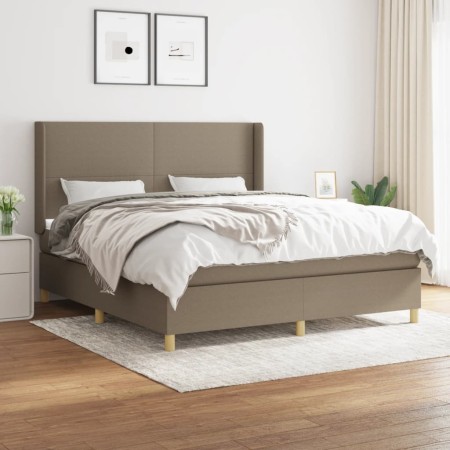 Box spring bed with taupe gray fabric mattress 180x200 cm by vidaXL, Beds and slatted bases - Ref: Foro24-3131853, Price: 668...