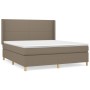 Box spring bed with taupe gray fabric mattress 180x200 cm by vidaXL, Beds and slatted bases - Ref: Foro24-3131853, Price: 668...