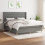 Cama box spring con colchón tela gris oscuro 160x200 cm de vidaXL, Camas y somieres - Ref: Foro24-3132242, Precio: 590,19 €, ...