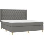 Cama box spring con colchón tela gris oscuro 160x200 cm de vidaXL, Camas y somieres - Ref: Foro24-3132242, Precio: 590,19 €, ...