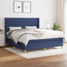 Cama box spring con colchón tela azul 180x200 cm de vidaXL, Camas y somieres - Ref: Foro24-3132255, Precio: 640,99 €, Descuen...